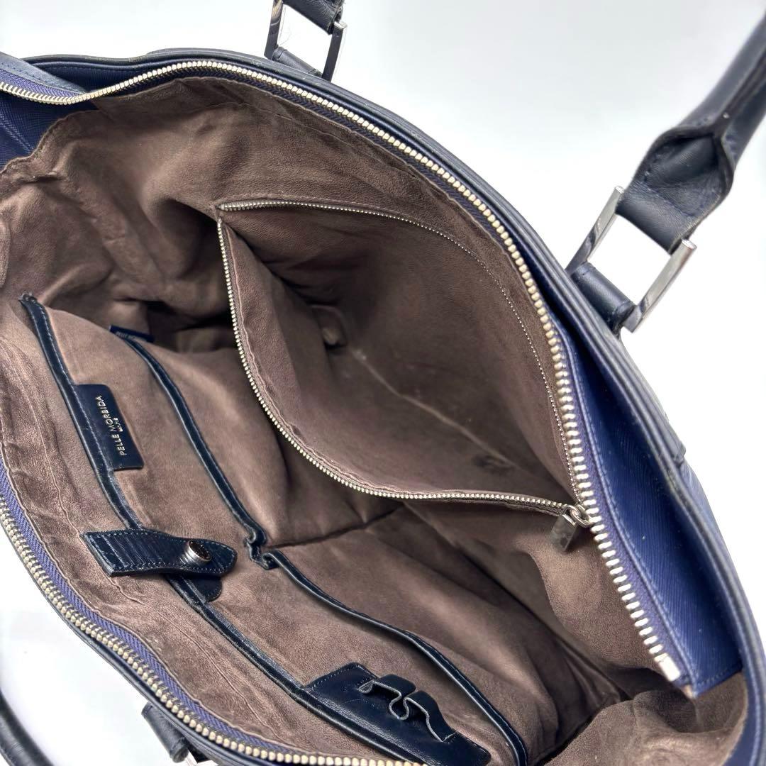 ペッレモルビダ　ビジネスバッグ　トートバッグ　キャピターノ　リモンタ　ネイビー