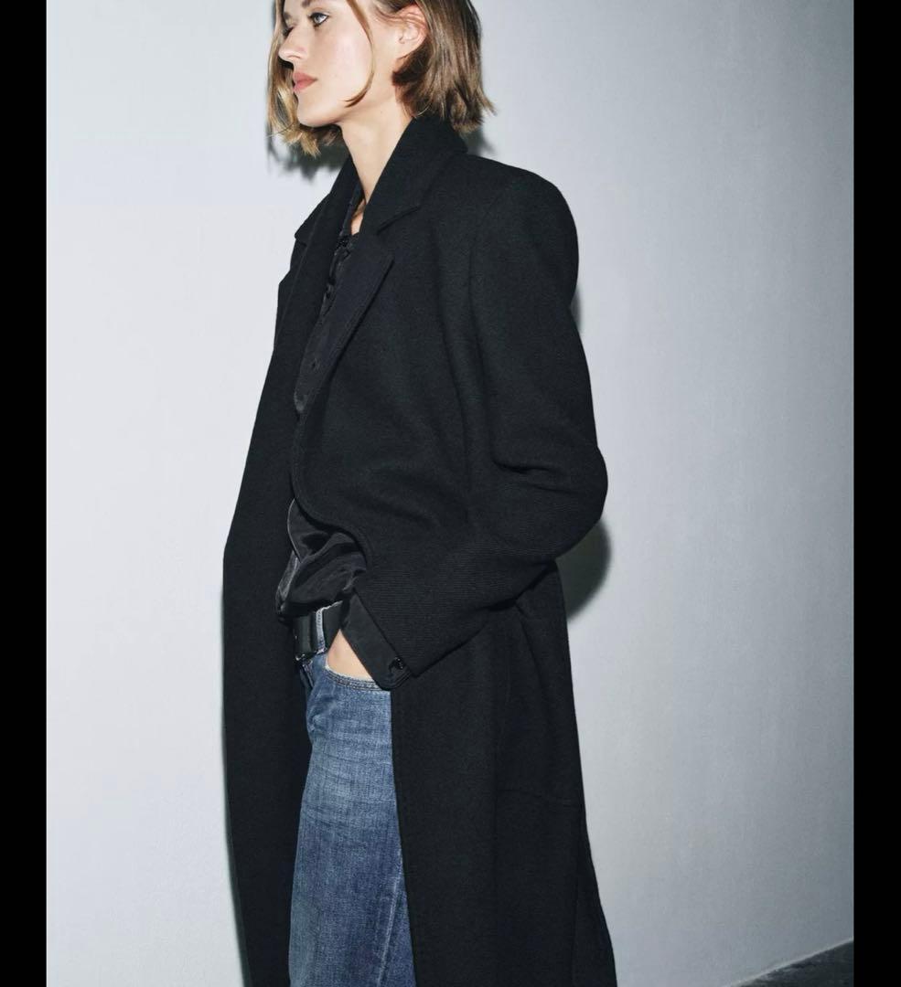 ウールブレンドベルトコート