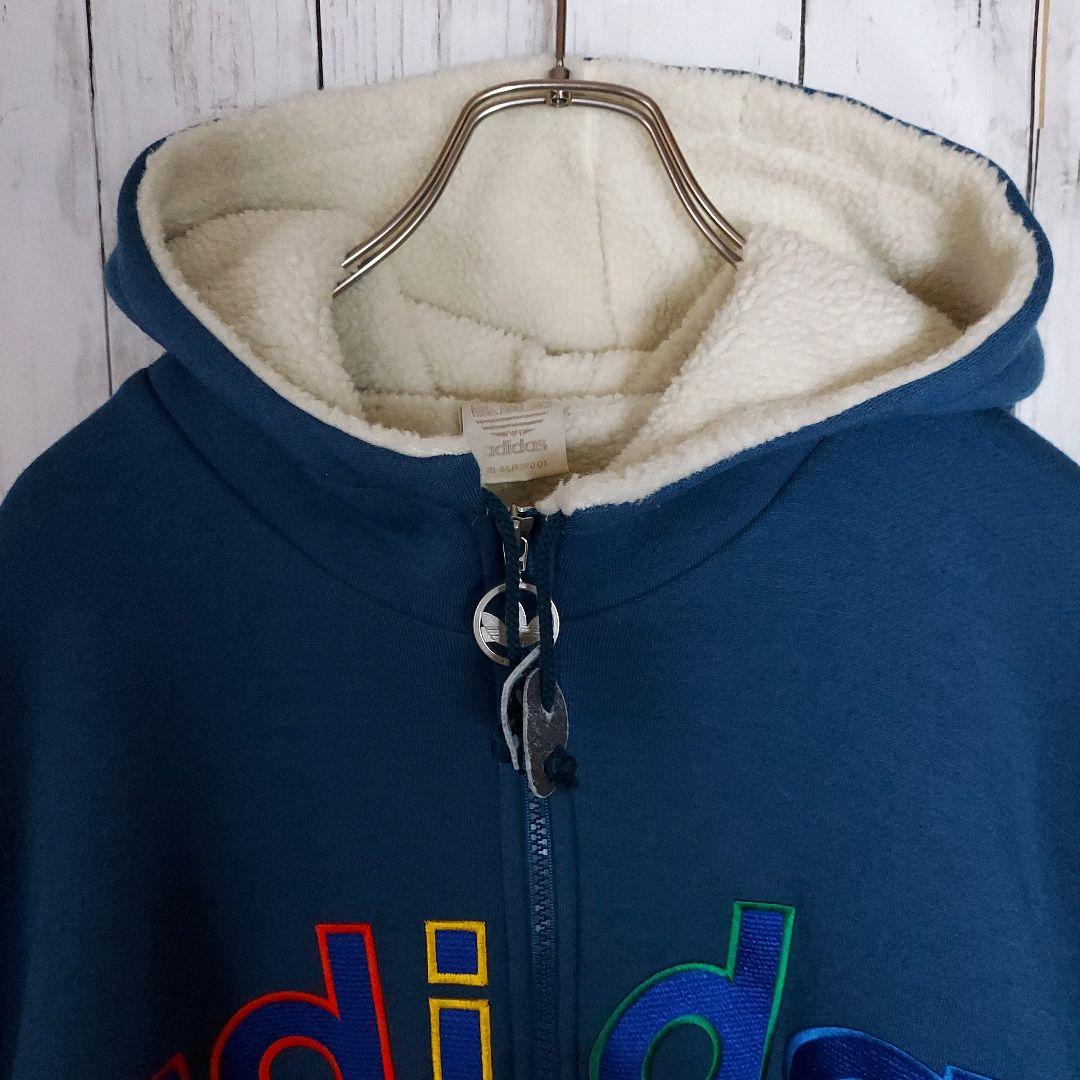 【adidas】80s アディダス デサント製 フルジップ ボアジャケットXL