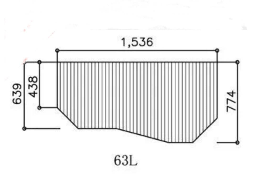 トクラス お風呂の蓋 巻きフタ 風呂蓋 ヤマハ63L 774×1536太陽合成