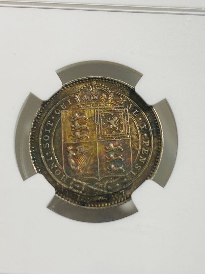 NGC MS62イギリス ヴィクトリア 1シリング 1S 銀貨 12/31迄