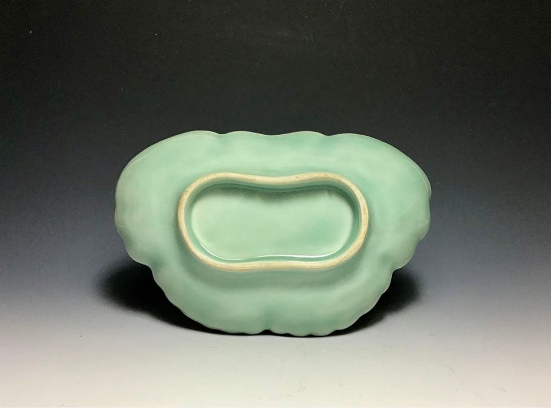 「鍋島」青磁蝶形皿 完品