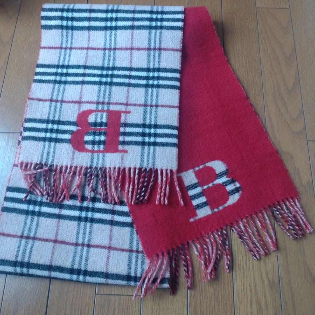 ※.n.となります※Burberry リバーシブル マフラー　赤