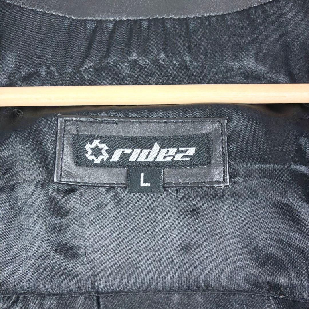 美品　RIDEZ　カウレザー　シングルライダース　レザージャケット　バイカー　L