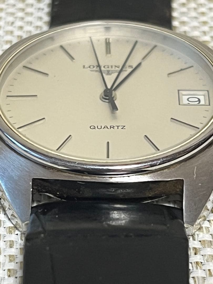 【希少】LONGINES クォーツ 腕時計 デイト シルバー文字盤 ヴィンテージ
