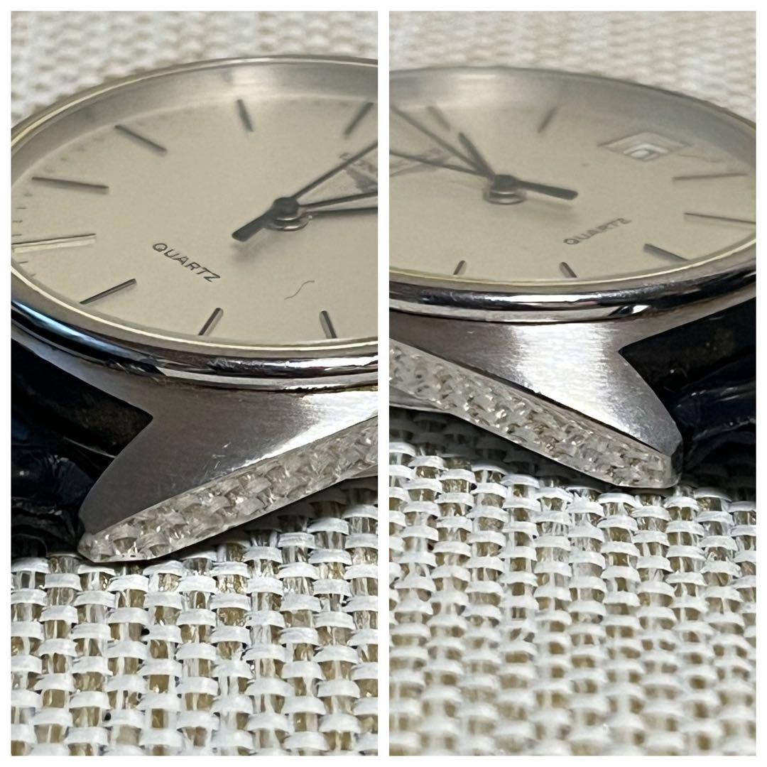 【希少】LONGINES クォーツ 腕時計 デイト シルバー文字盤 ヴィンテージ