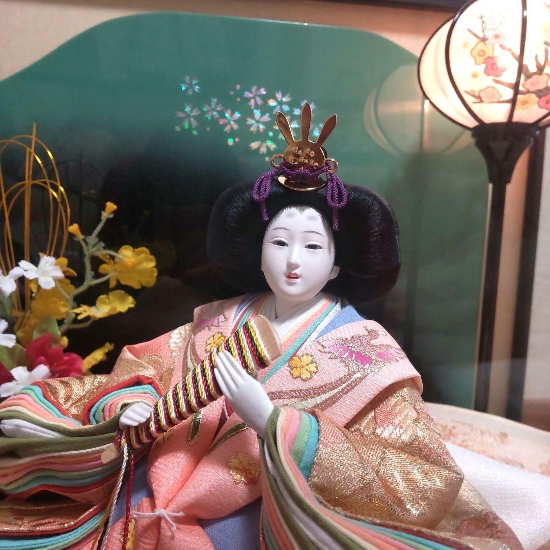 リアきなかも 雛人形 徳川作 三五二人親王 春の舞 ガぼんぼり付 伝統和装