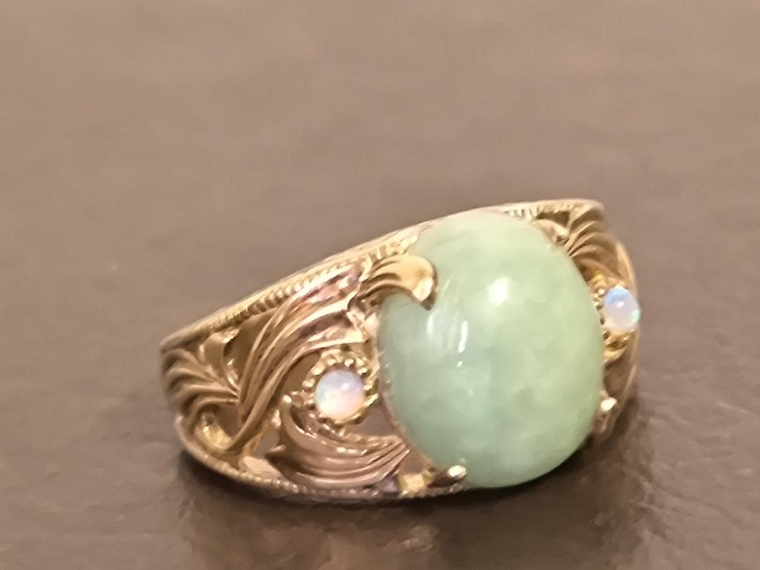 碌山 ROKUZAN ロクザン シルバー925 ヒスイ オパール　リング