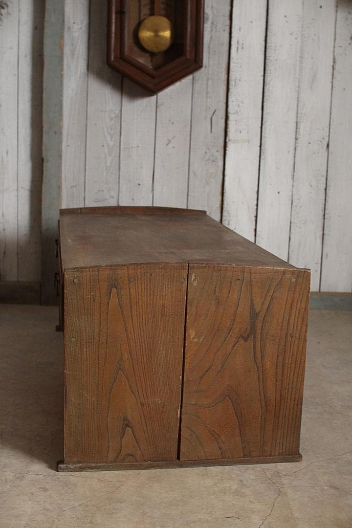 古い木製の机　引き出し2杯　ローテーブル　サイドテーブル　作業台　古家具　古民家