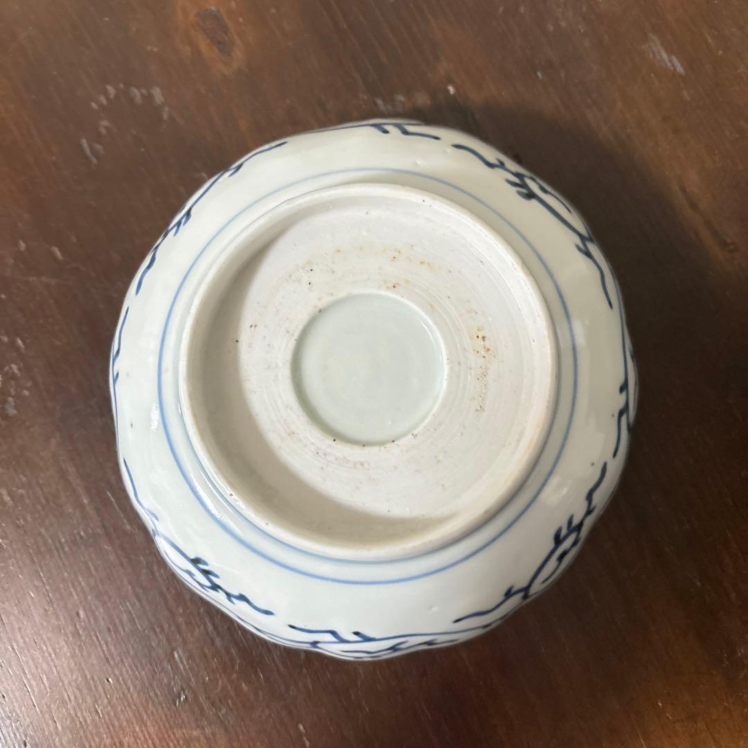 古伊万里　染付なます皿　5枚　膾皿　唐草　アンティーク　古道具　白洲正子　李朝