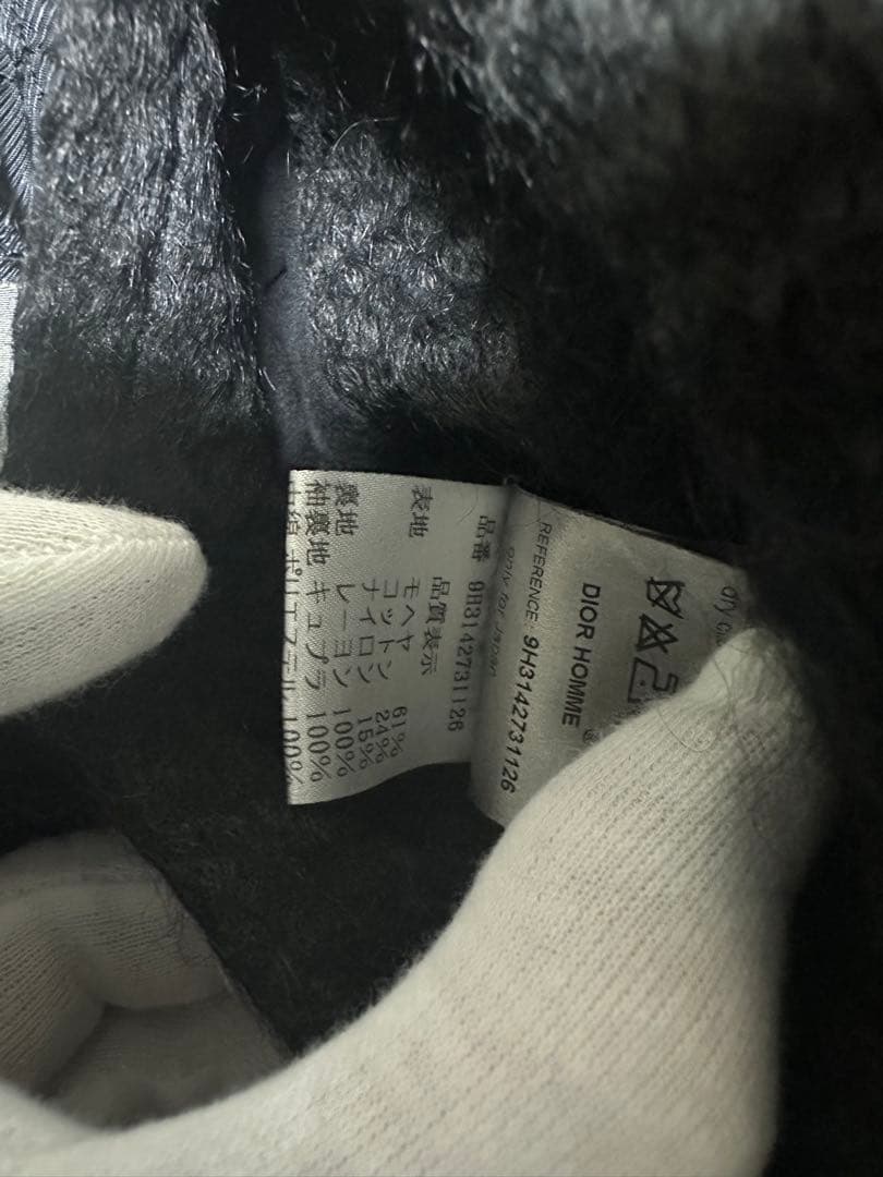 Dior Hommeディオールオム 09awモヘヤ混ラップブルゾン44◆ブラック