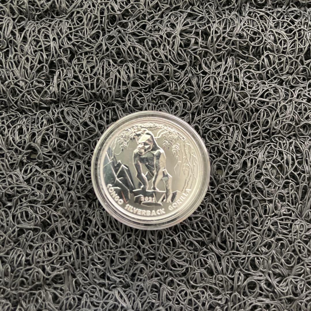 2021年コンゴ「シルバーバックゴリラ」純銀 1オンス