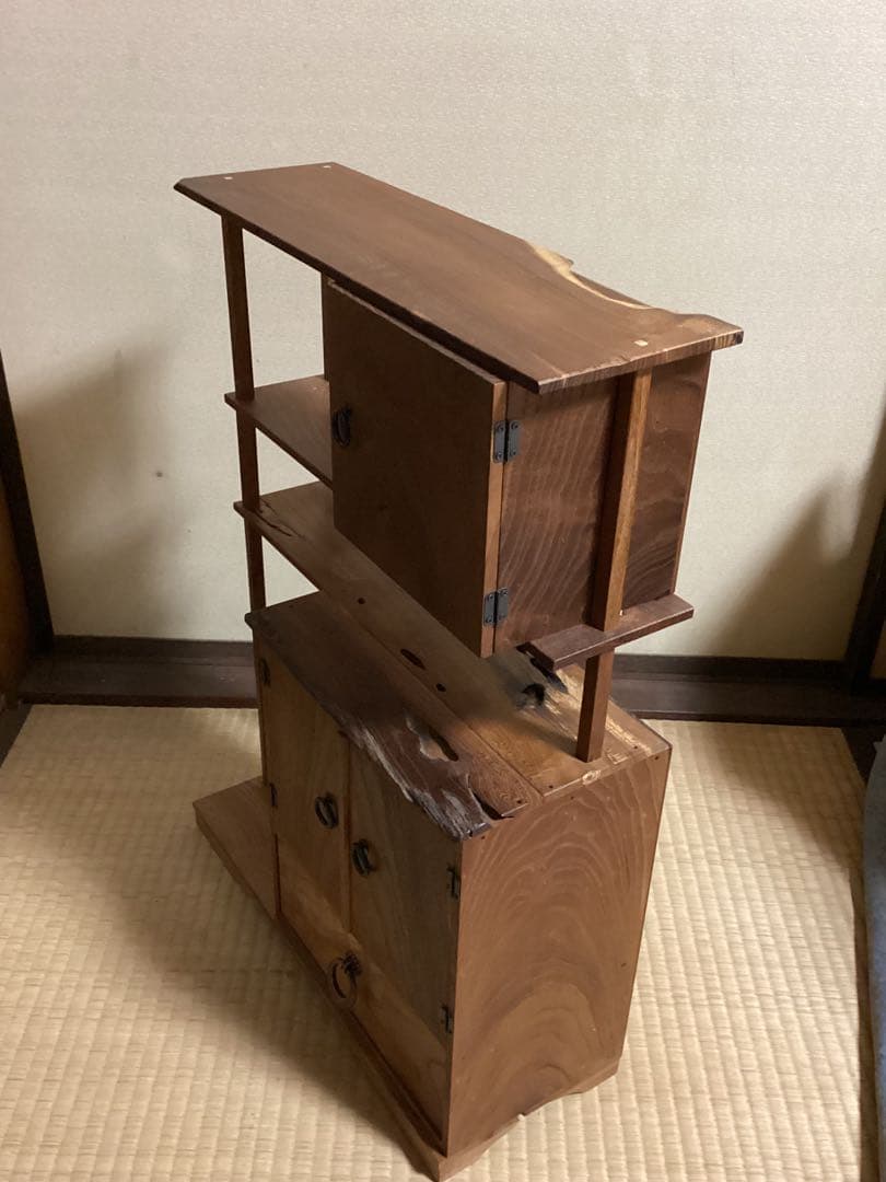 無垢材本桑指物棚　飾り棚高さ60.5cm ×幅約44cm ×下Ｄ17.5cm