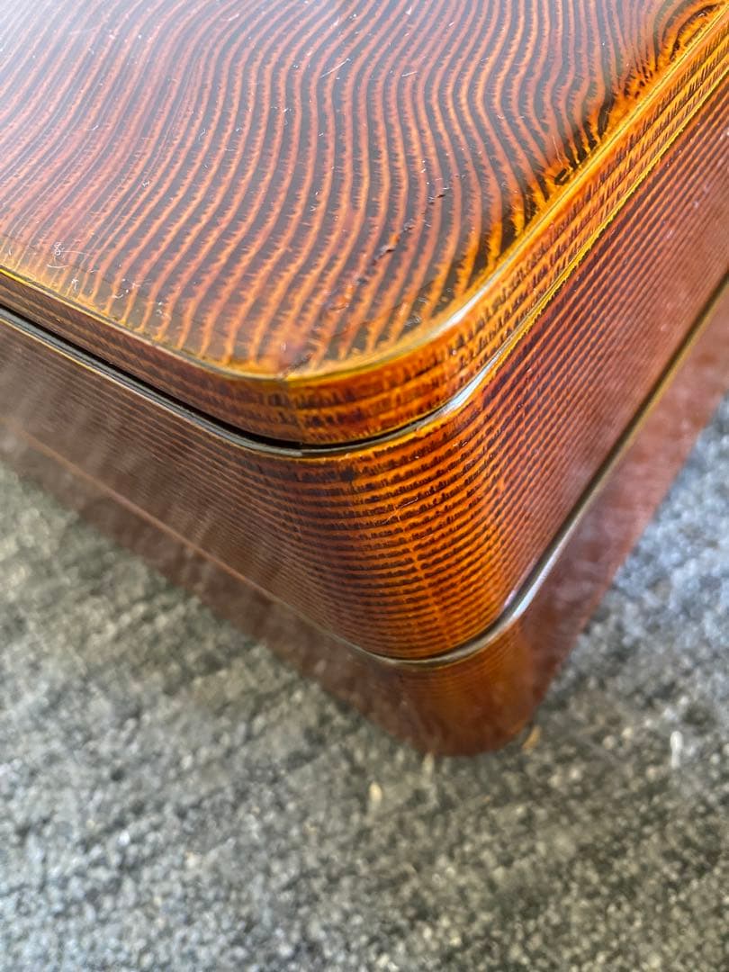 輪島塗　重箱　二段重　木目　未使用