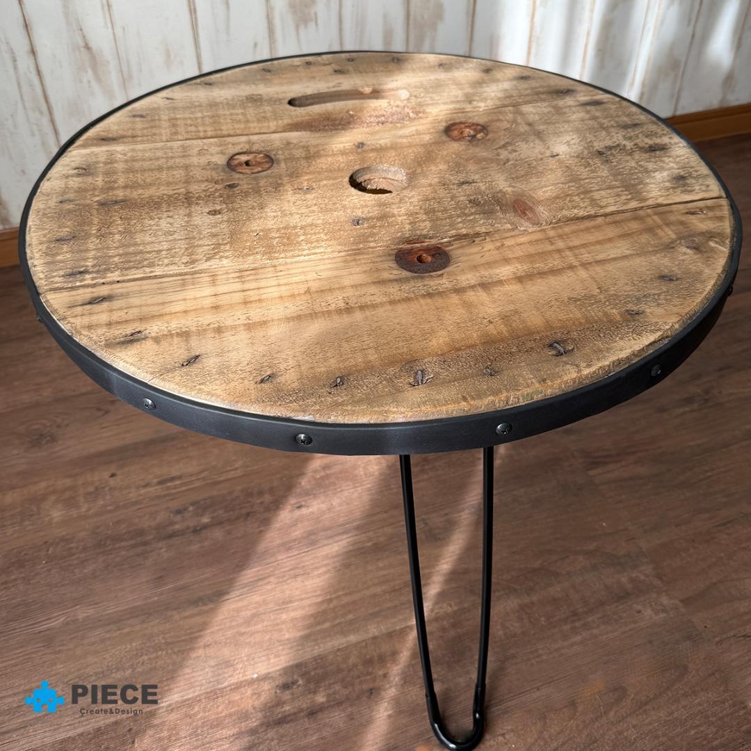 折り畳みテーブル ローテーブル 丸テーブル ちゃぶ台 木製 サイド カフェ 古材