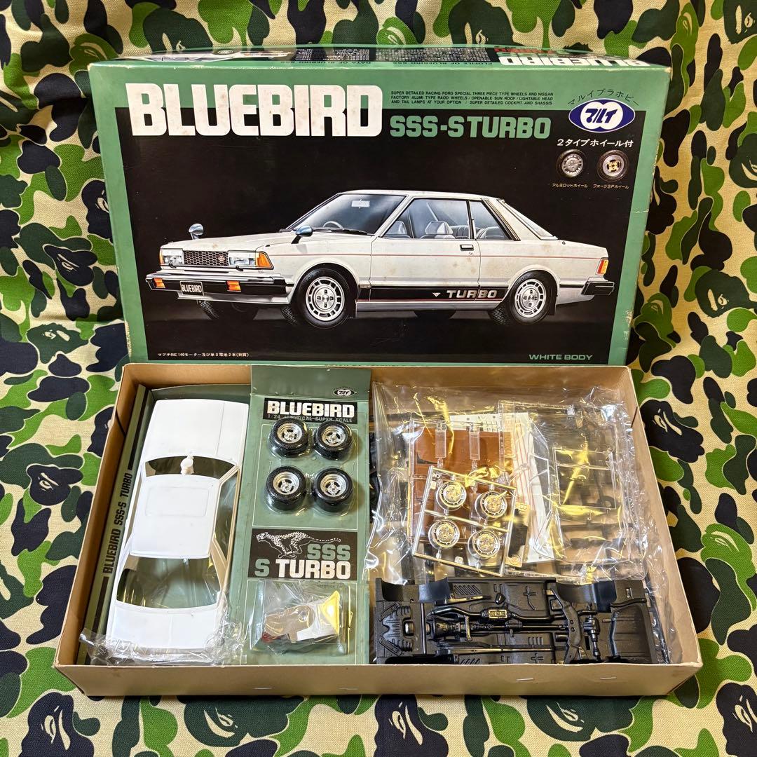 マルイ1/24 ブルーバード SSS-S ターボ ホワイトボディー ニッサン