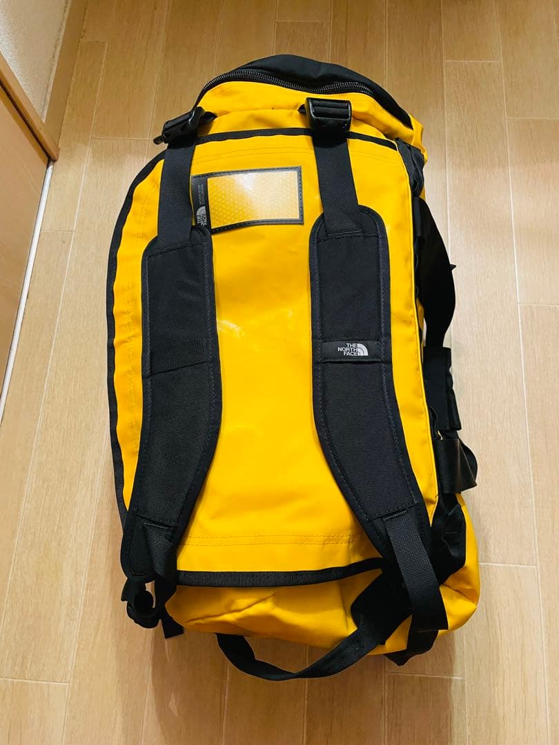【値下げ】ノースフェイスイエローダッフルバッグM 71L 2way美品
