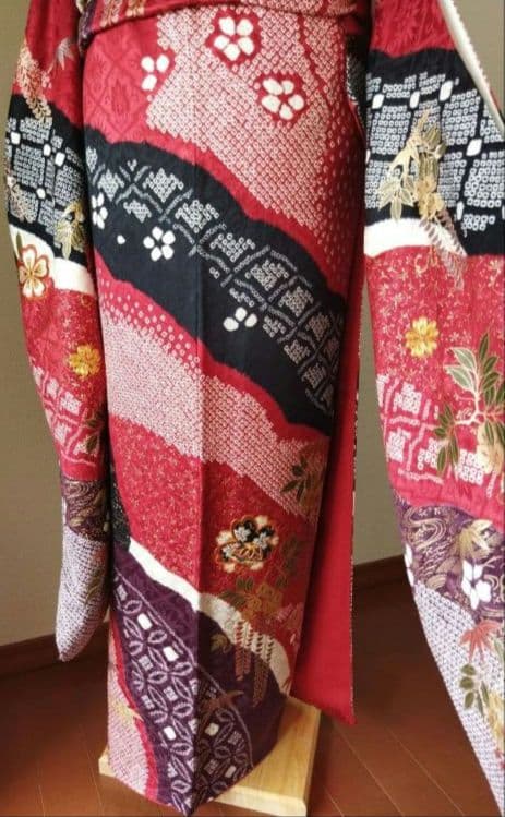 まんまる様　428.絞り刺繍振袖7点セット 正絹フルセット成人式 京都きもの友禅