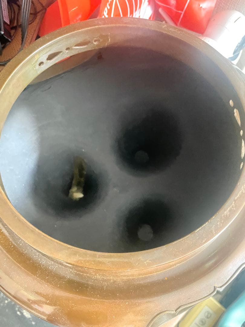 黒色 陶器 茶釜