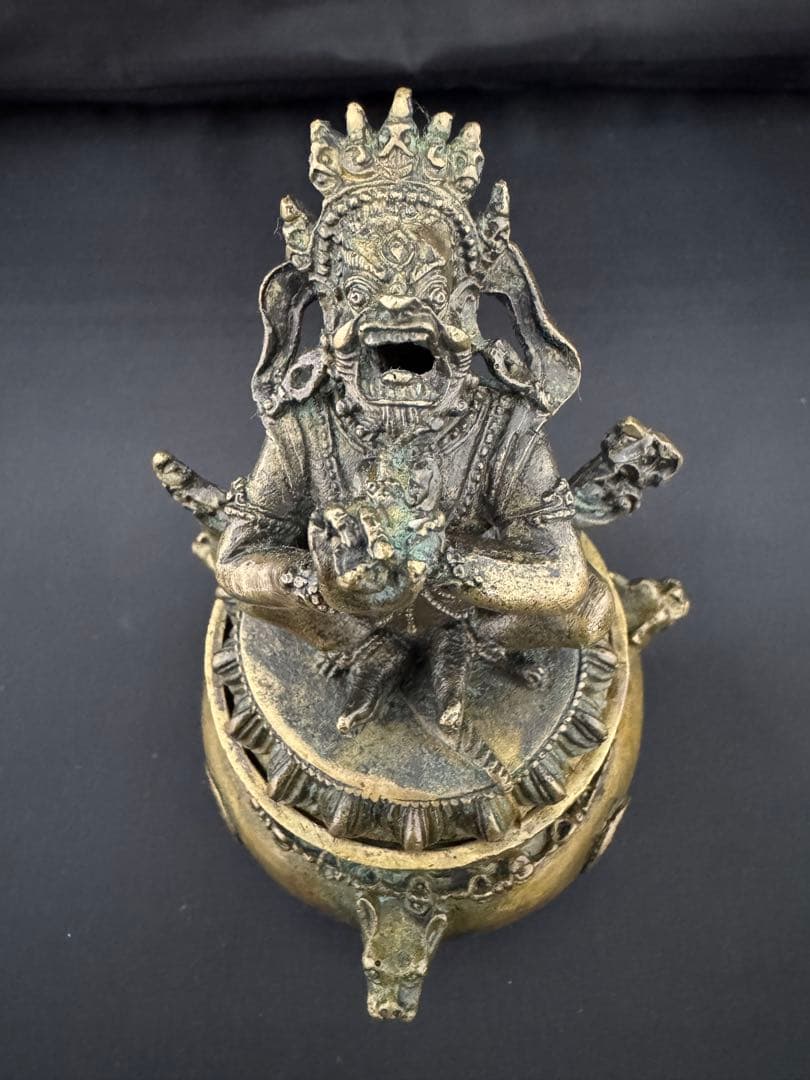 香炉 チベット仏 持金剛 彫刻 置物 開運 風水 骨董 インテリア　アンティーク