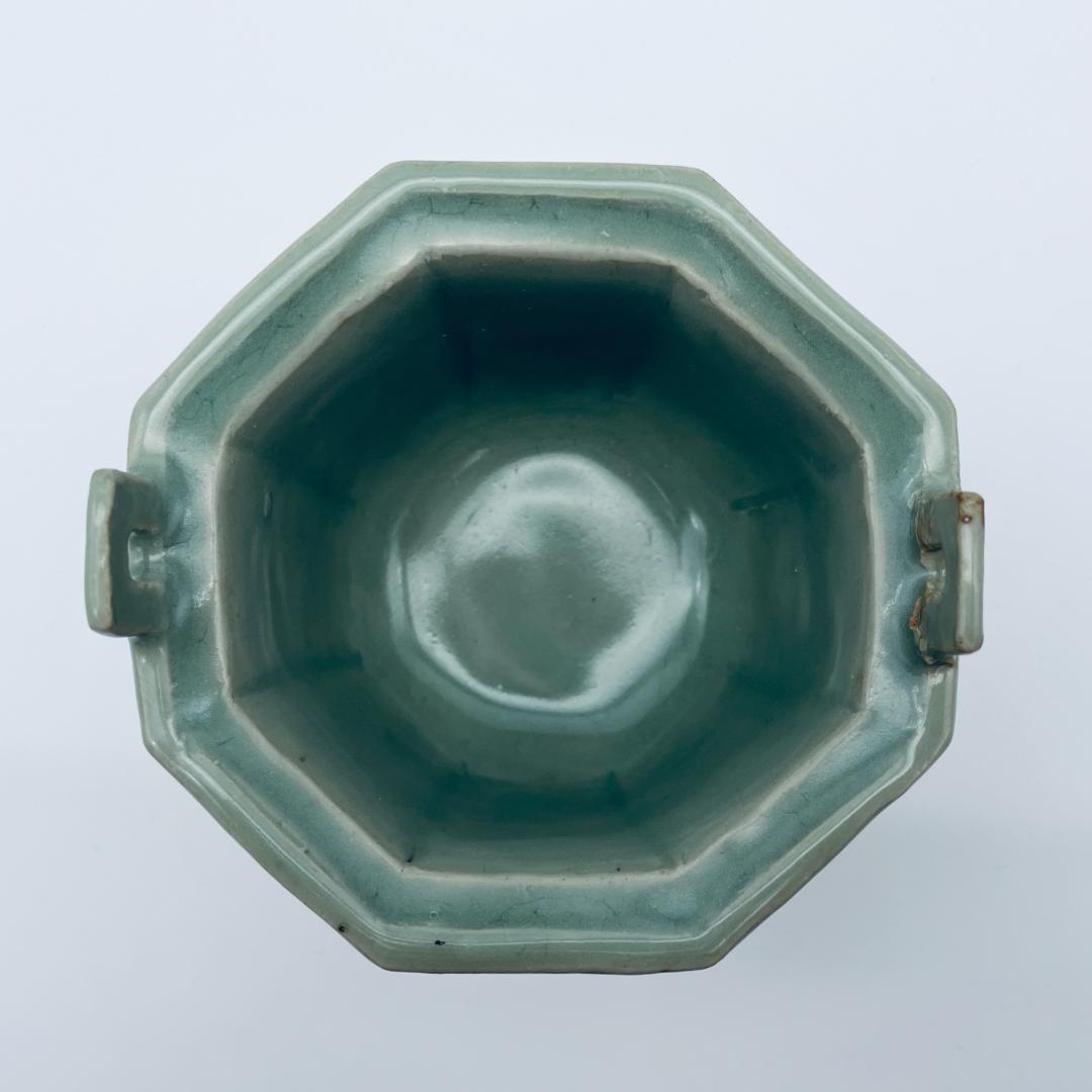 【高麗】青磁 双耳六角三足獣面 香炉 朝鮮美術 朝鮮古玩