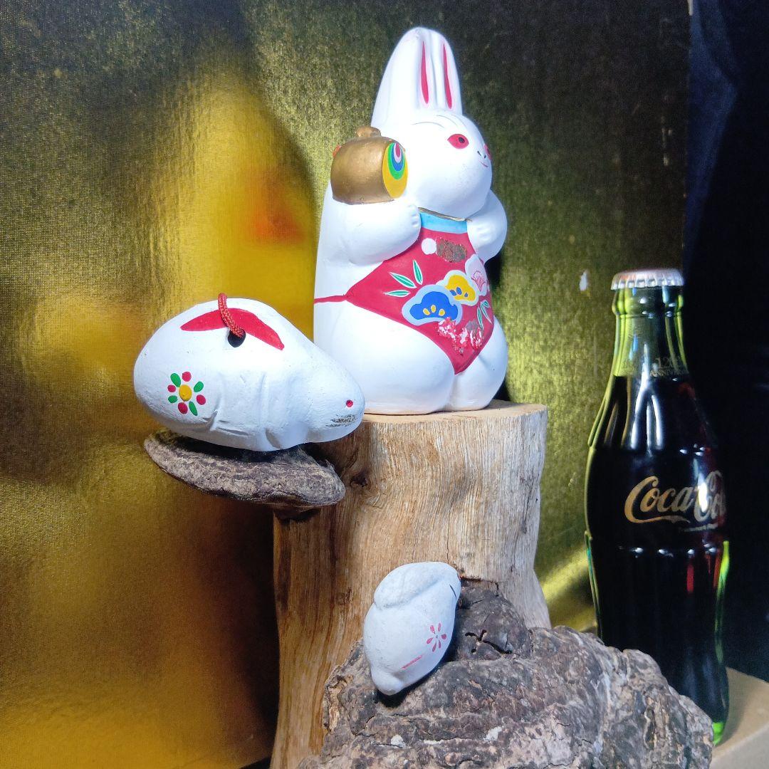 ウサギの置物 陶器製 インテリア