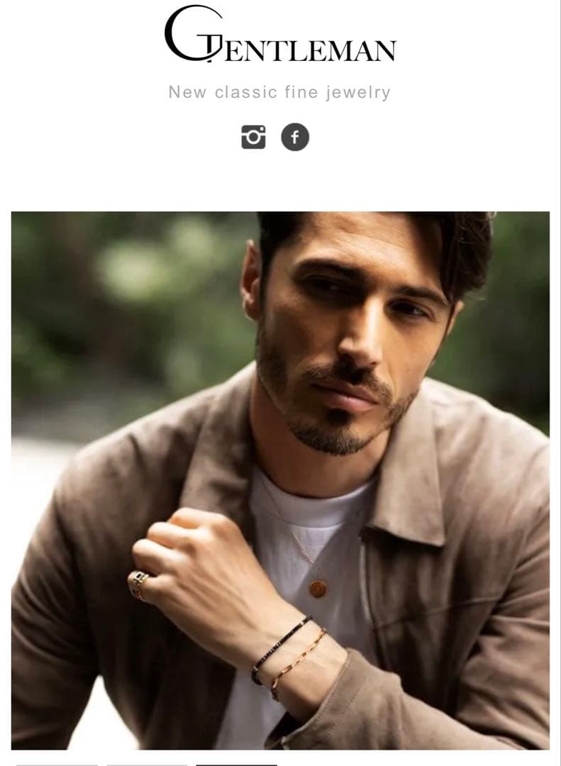 GENTLEMAN K18PG ブラックスピネル ブレスレット