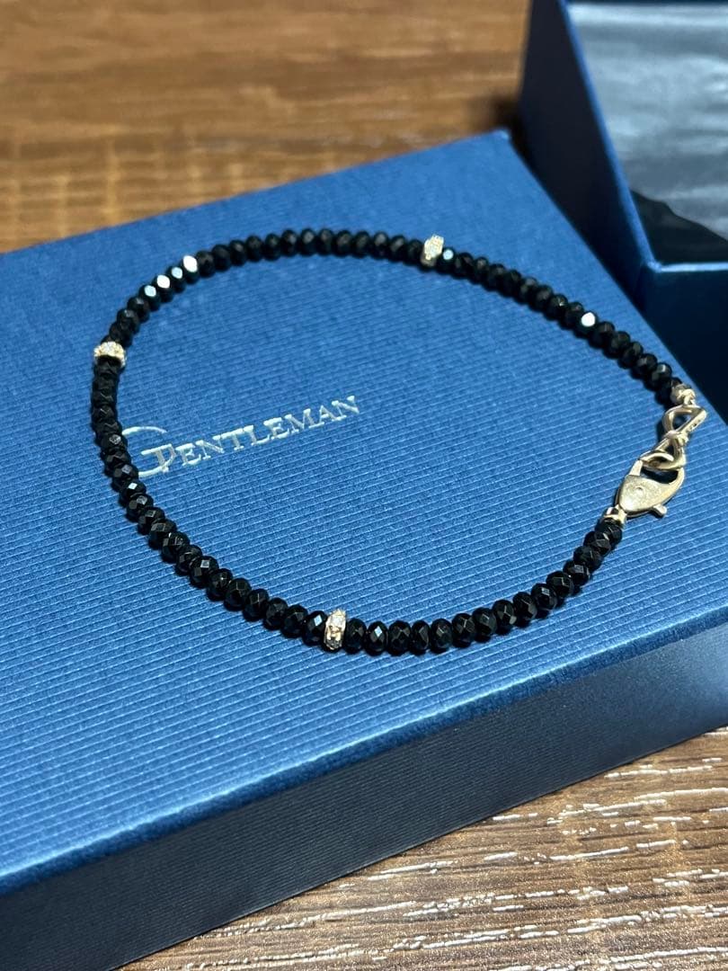 GENTLEMAN K18PG ブラックスピネル ブレスレット