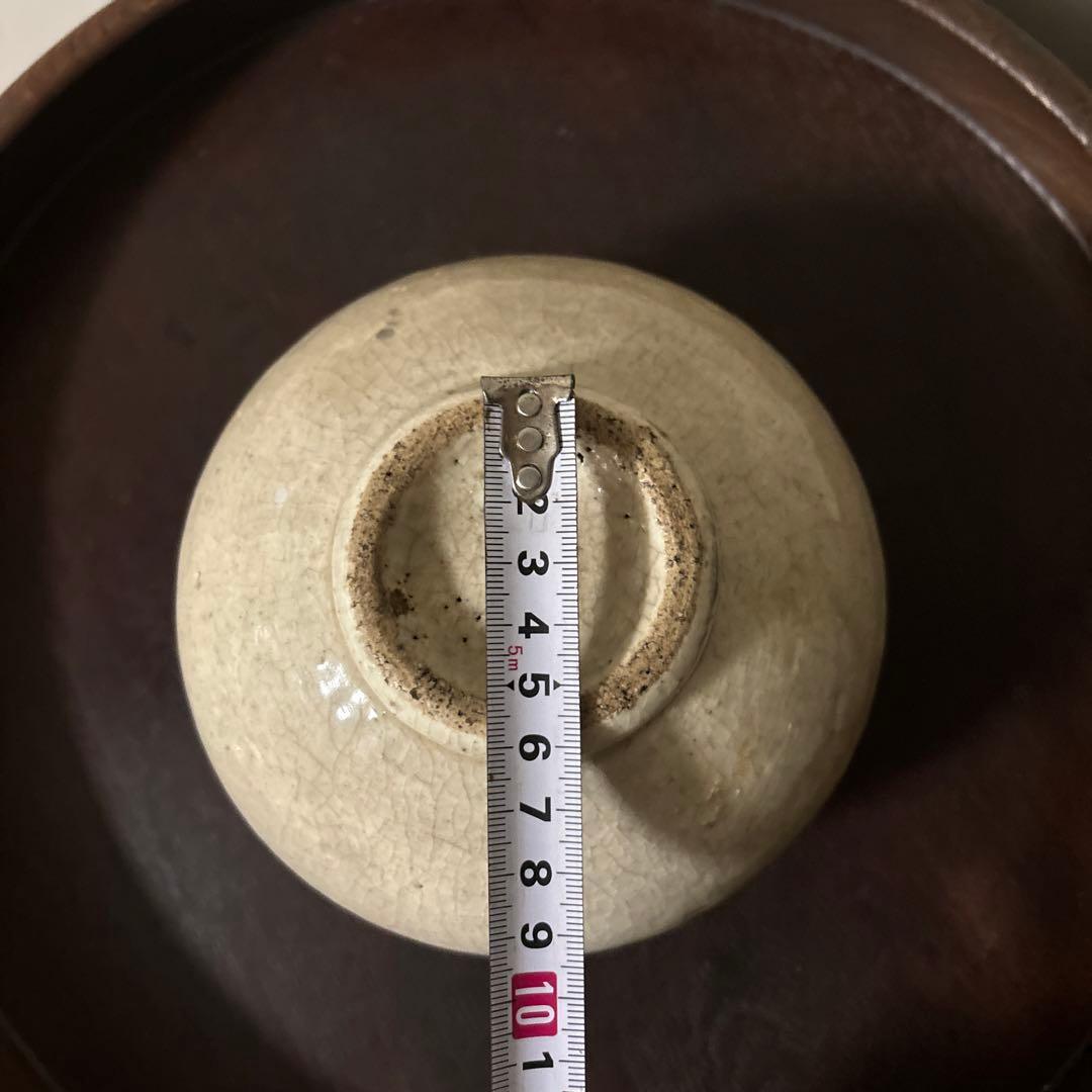 古い丸壷　白釉　塩笥壺　韓国骨董.アンティーク.古民芸.検:立原正秋.白磁.李朝