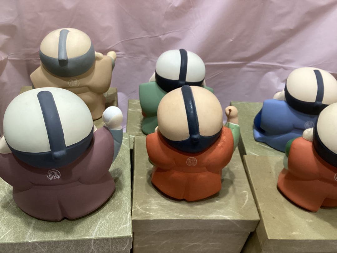 福助人形　ノベルティ　非売品　縁起物　干支　伝統工芸品　陶器製日本人形 7体