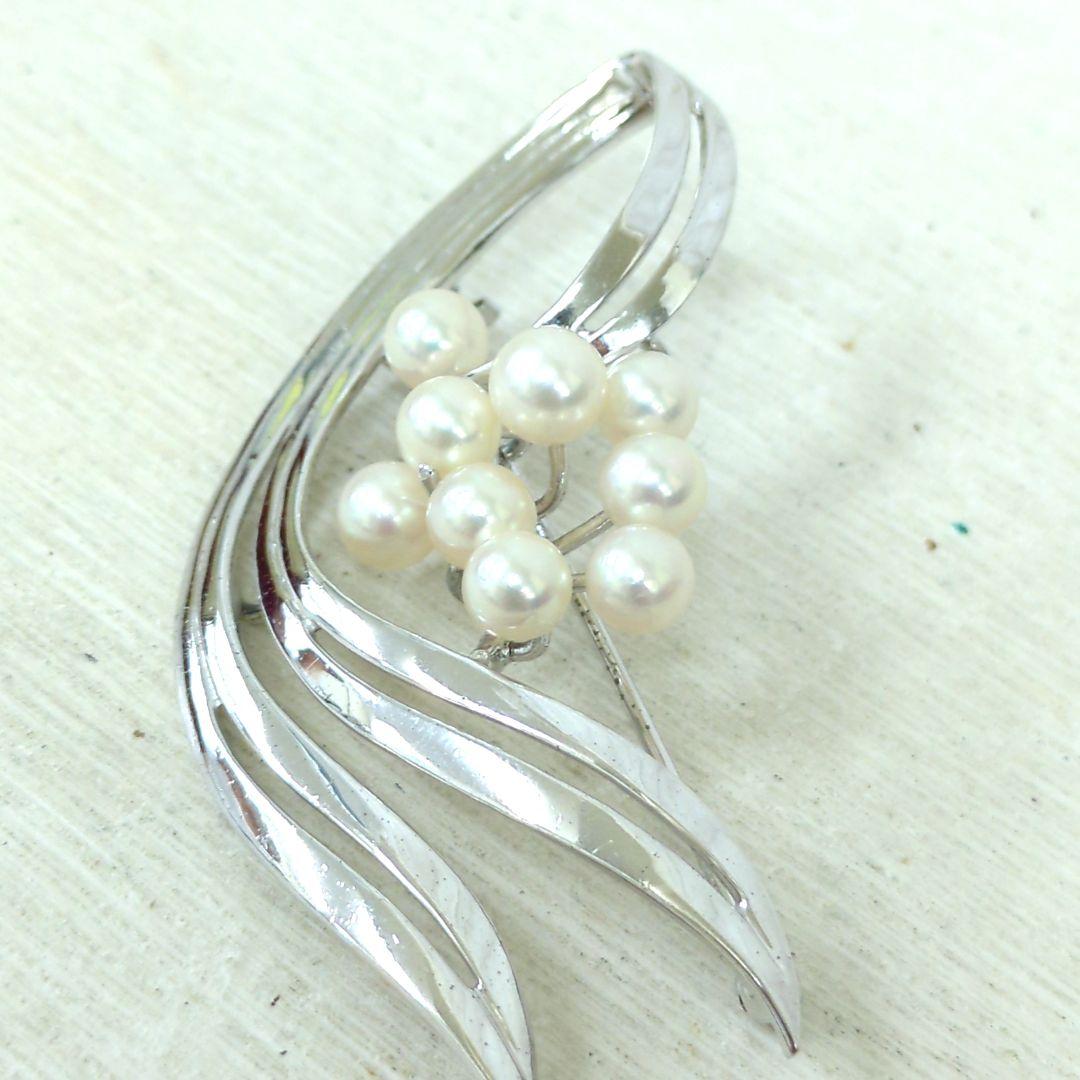 MIKIMOTO ミキモト パール 9粒 シルバー ブローチ