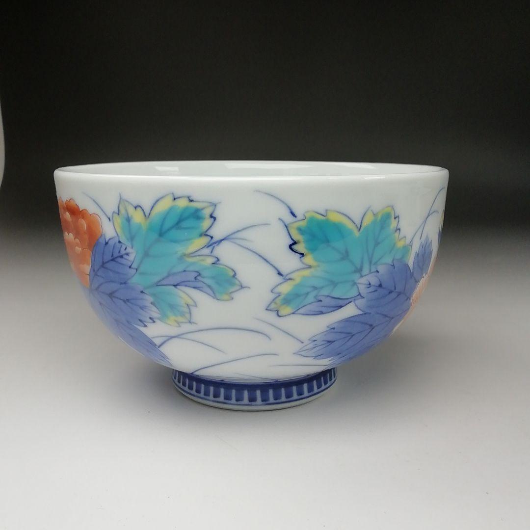 Ｔ１１７　茶碗　『色鍋島焼』『忠山作』　共箱　抹茶碗　茶道具