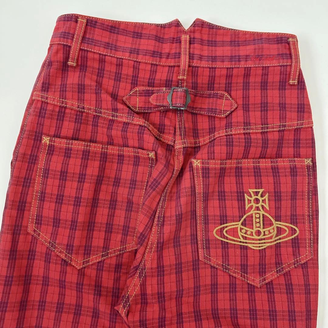 ヴィヴィアンウエストウッド　ビッグタックトラウザー　チェック　オーヴ　パンツ