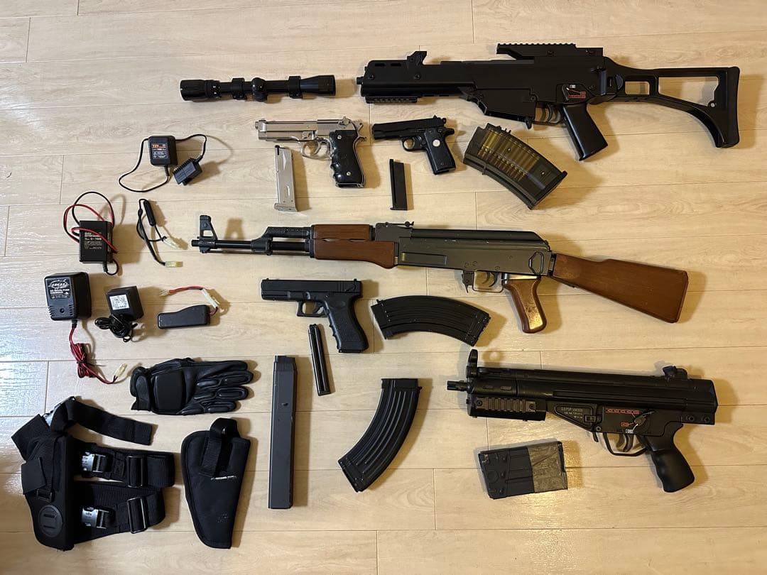 東京マルイ電動ガン、ガスブローバッグガン　6丁セット