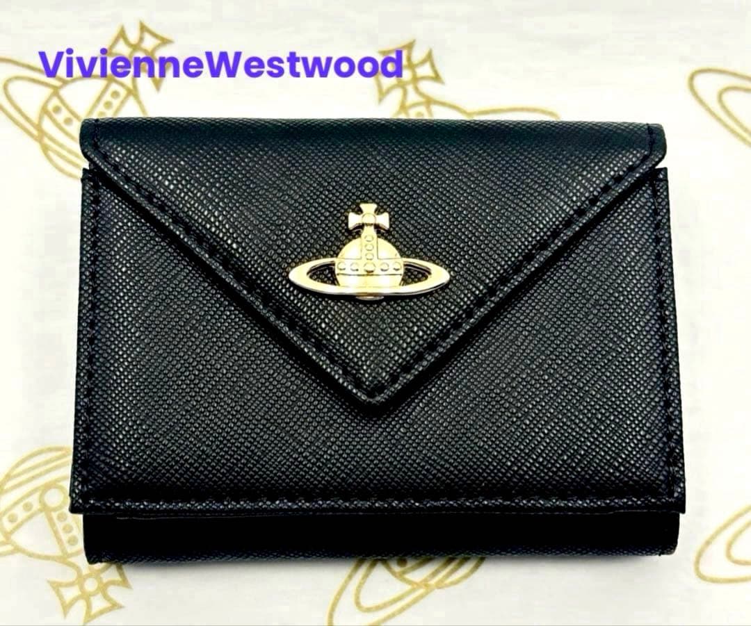 【新品★希少】Vivienne Westwood 三つ折り財布 黒 ブラック