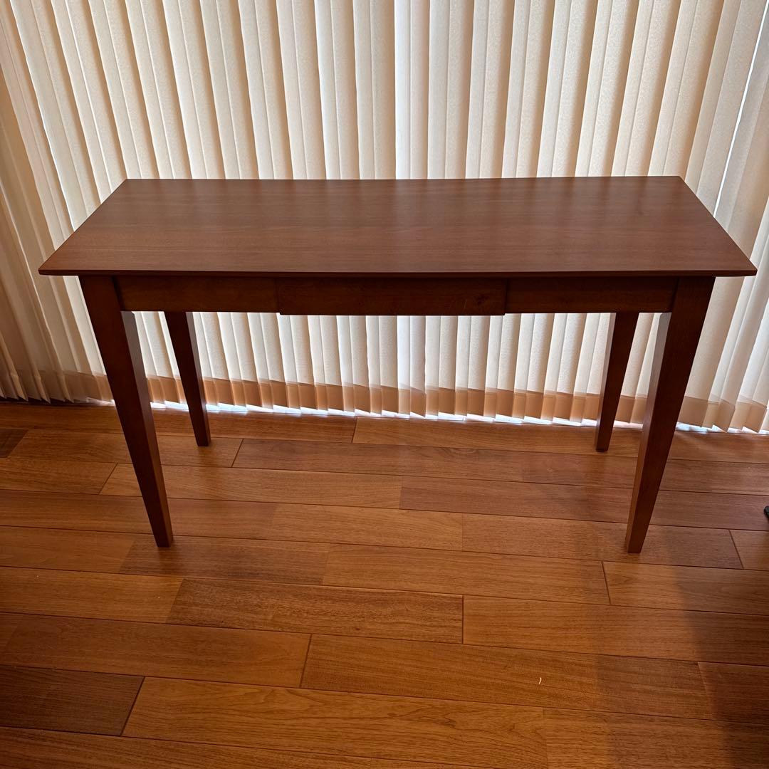 【完成品・組立不要】グレイス幅120cmスリムデスク天然木引き出し