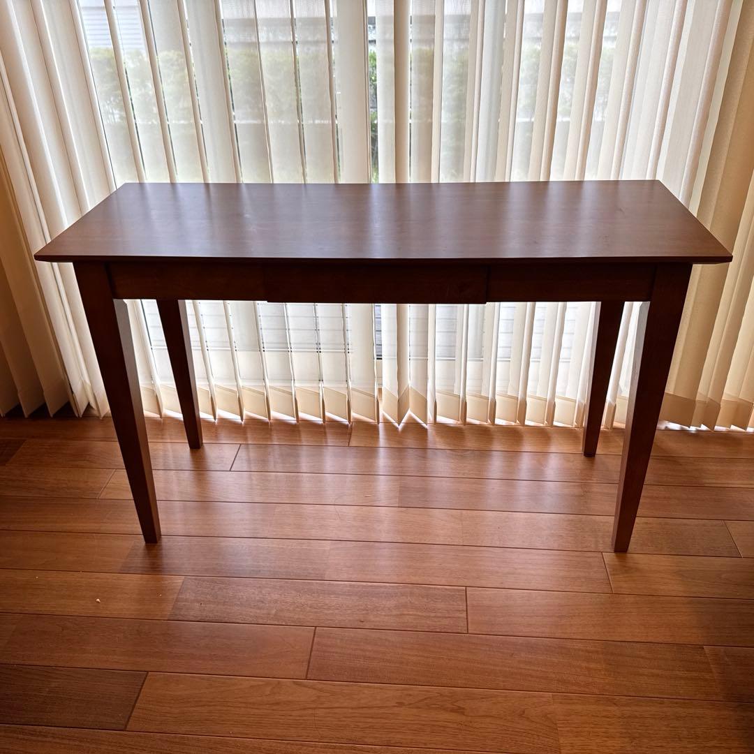 【完成品・組立不要】グレイス幅120cmスリムデスク天然木引き出し