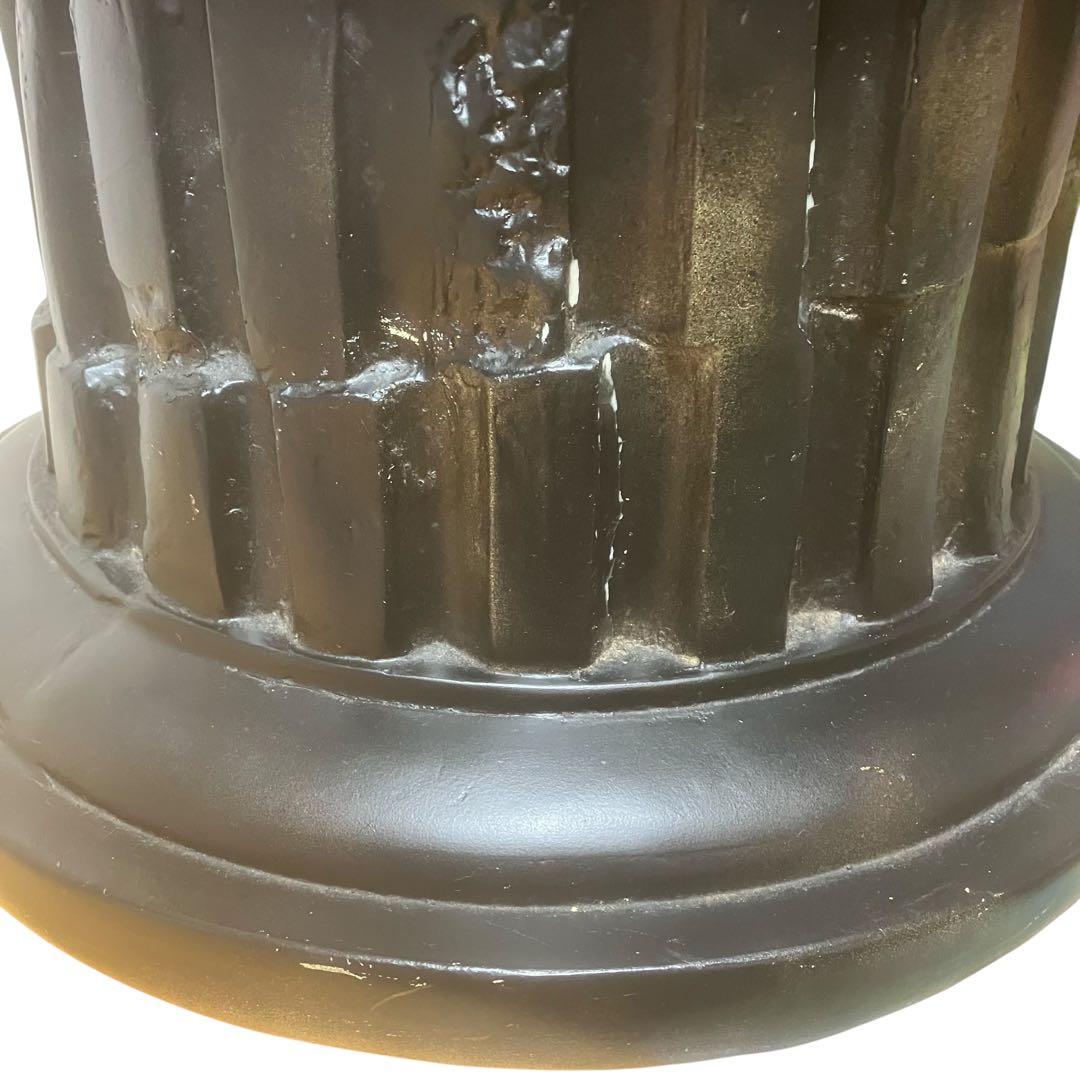 古代イオニア式 ガラス天板テーブル 特徴的な柱デザイン ロココ調　アンティーク