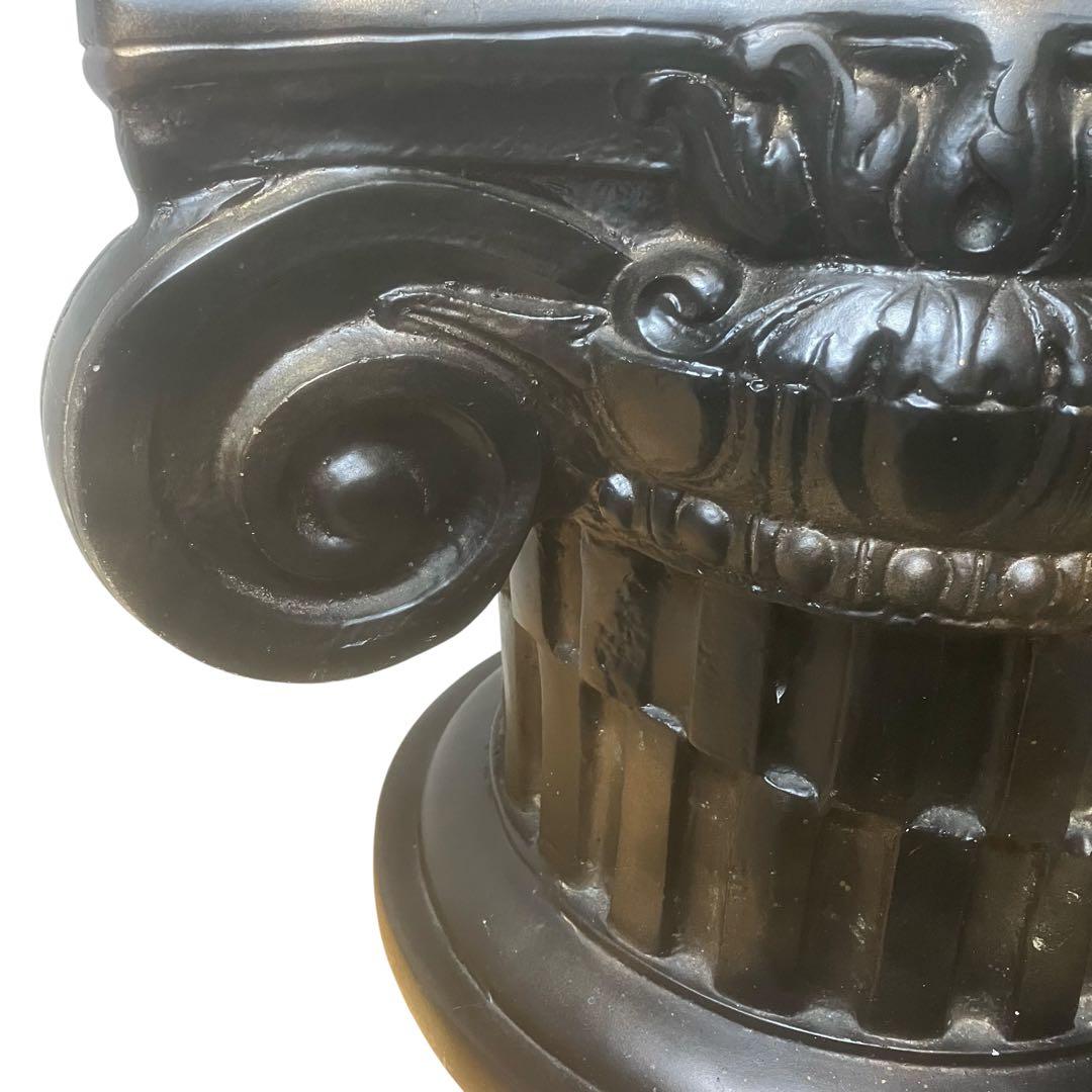 古代イオニア式 ガラス天板テーブル 特徴的な柱デザイン ロココ調　アンティーク