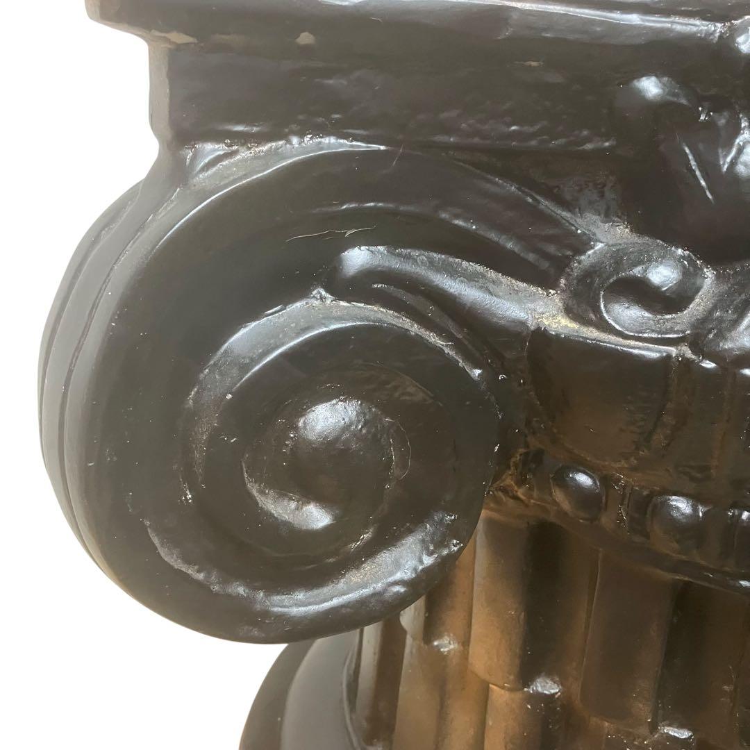 古代イオニア式 ガラス天板テーブル 特徴的な柱デザイン ロココ調　アンティーク