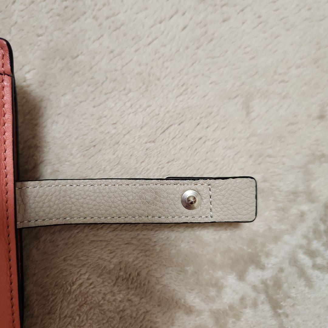 LOEWE アナグラム 二つ折り財布 ベージュ×ピンク コンパクトウォレット