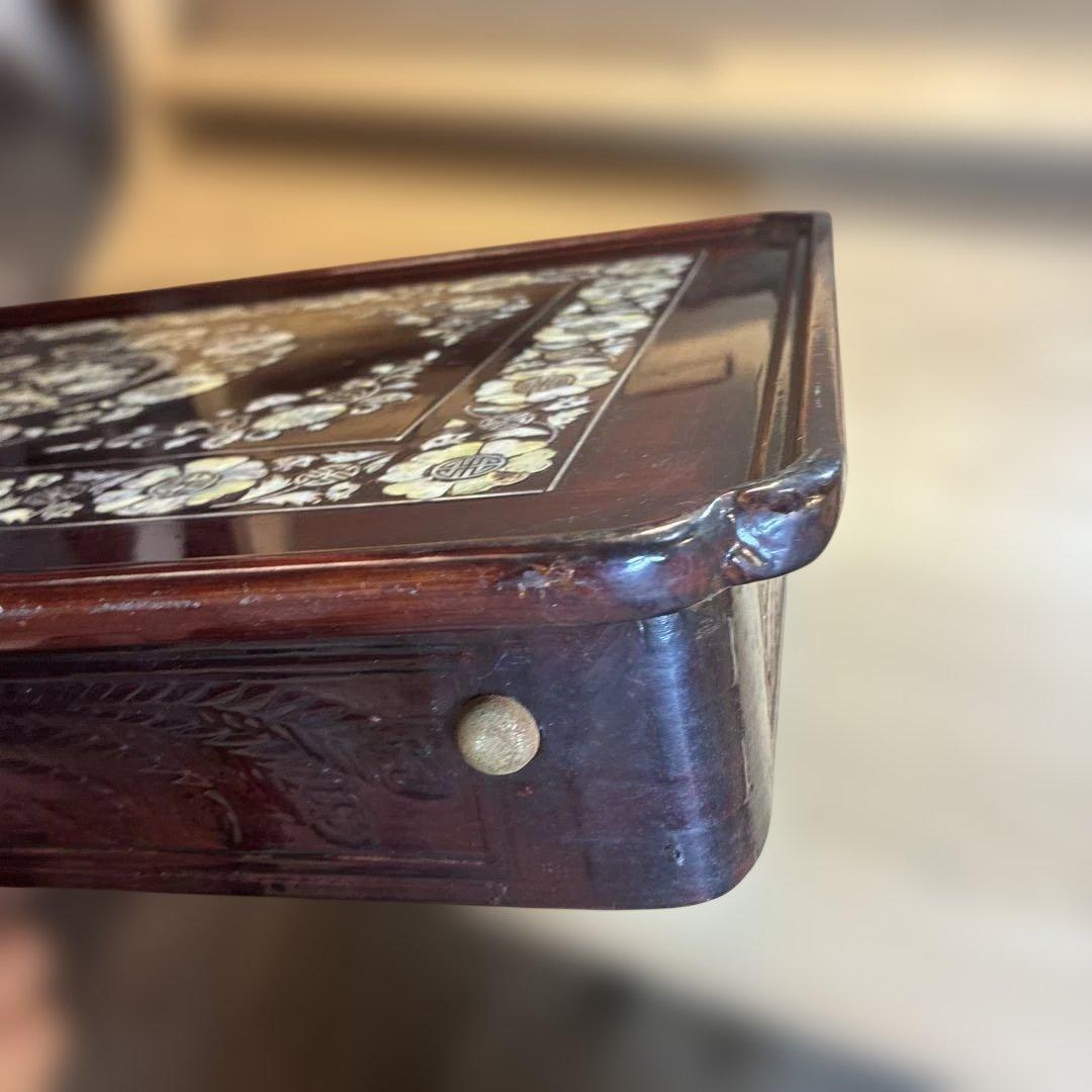 希少　折り畳み式 螺鈿細工 ローテーブル 和家具 伝統工芸　送料込