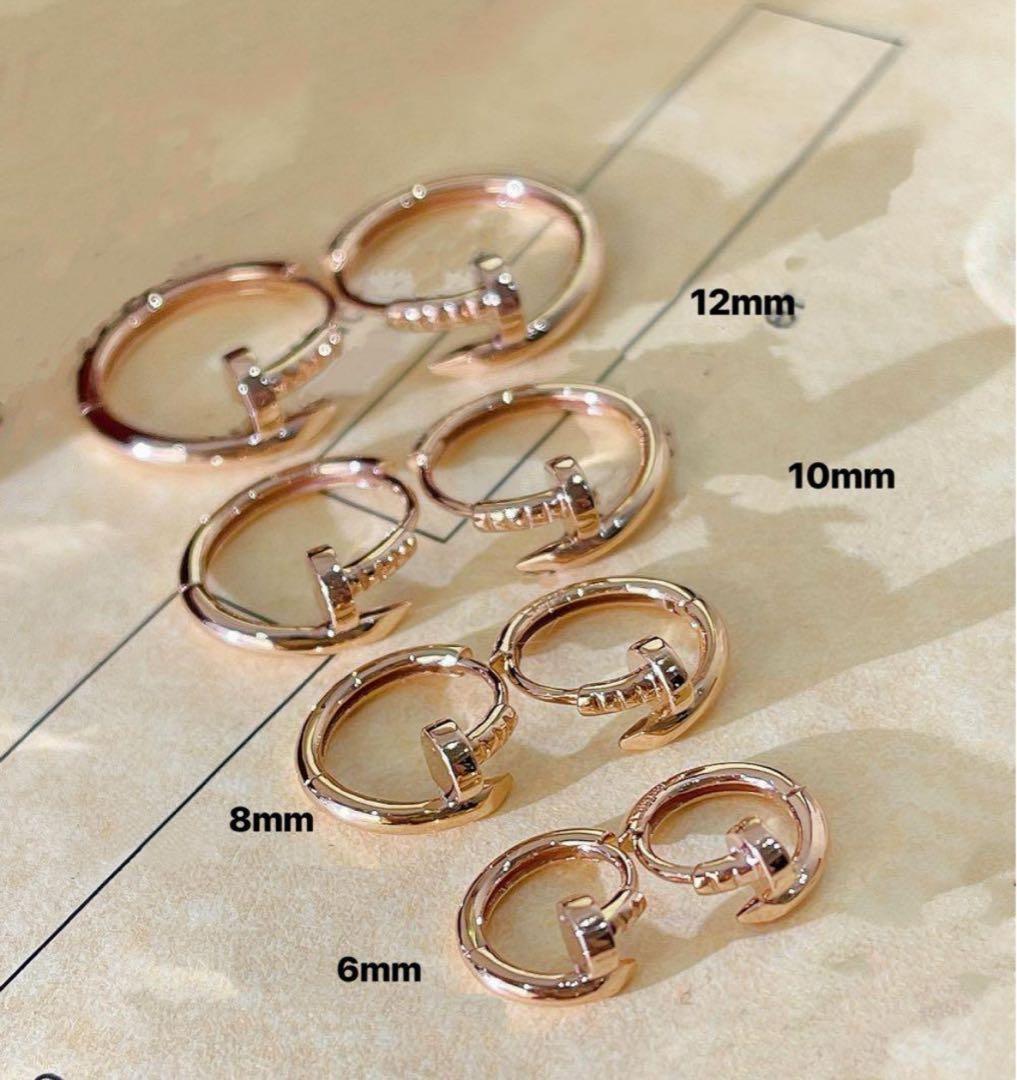 mamy 片耳 K18YG 12mm釘モチーフ　フープピアス(ダイヤなし)