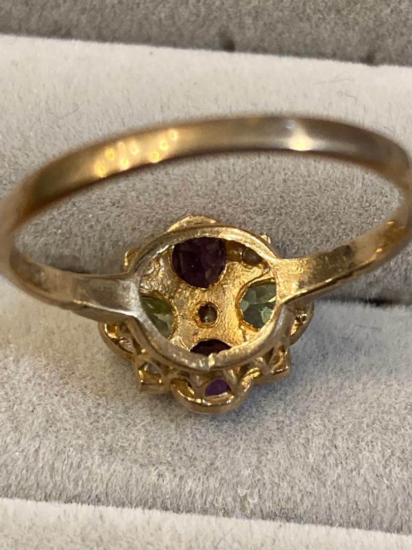 レ*ン様 ヴィンテージ サフラジェットリング　ペリドット　アメジスト　パール