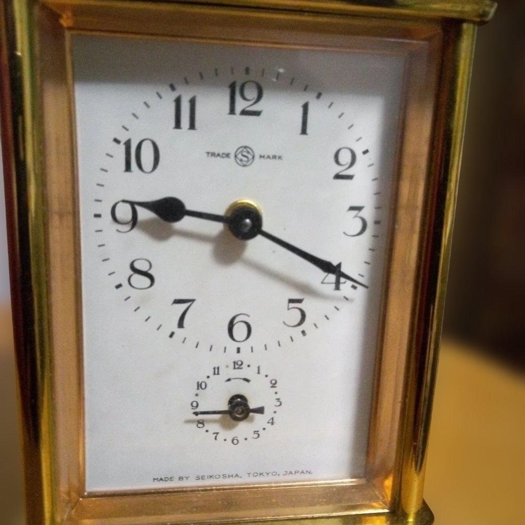 精工舎　枕時計(目覚まし)　キャリッジクロック　　SEIKOSHA アンティーク