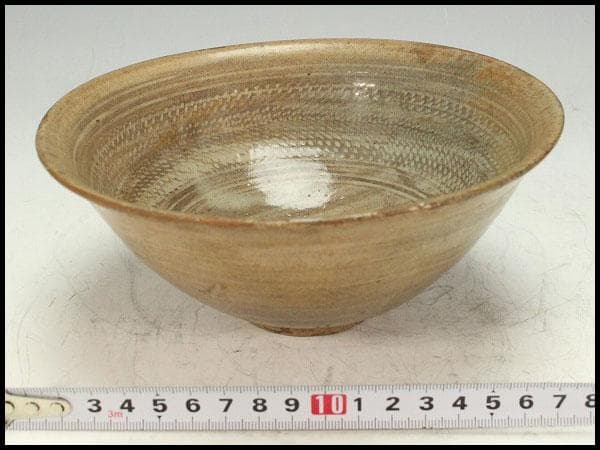 古美術 李朝 高麗 三嶋 茶碗(K-A638)
