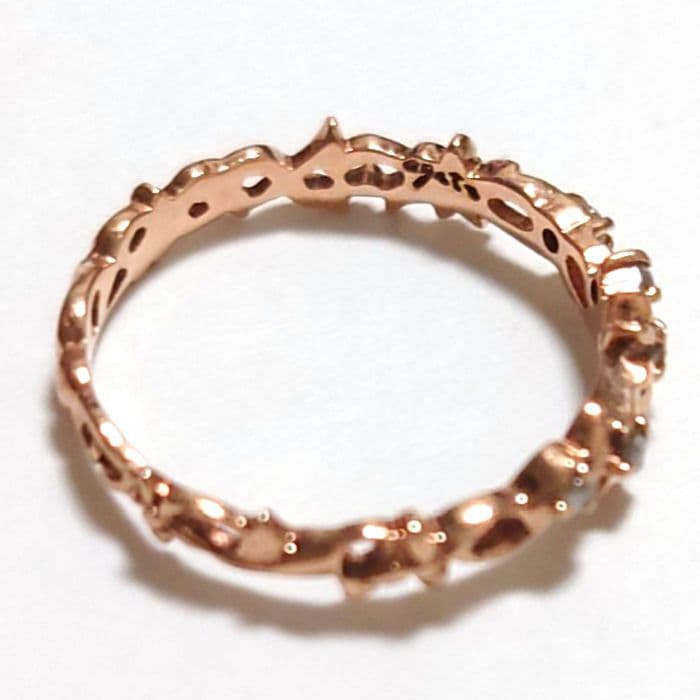 agete アガット K10 7号 ダイヤモンド5石 指輪