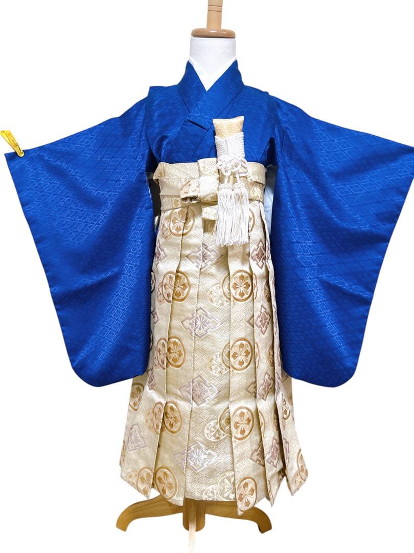 青系フルセット♡七五三　5歳　男の子　一式　鷹　ゴールド