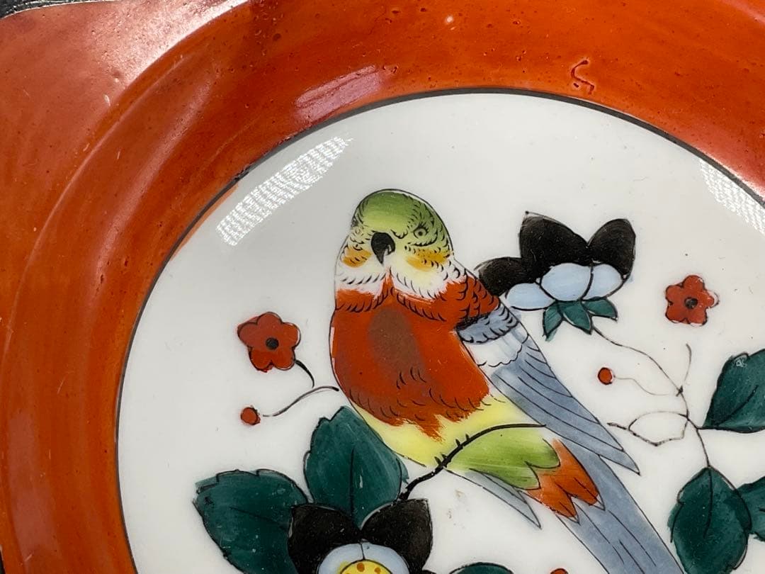 オールドノリタケ　インコ　絵皿 プレート　Noritake　幅約16cm