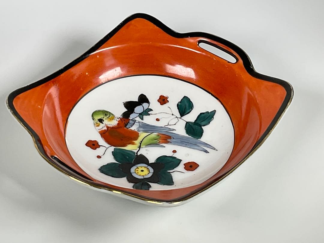 オールドノリタケ　インコ　絵皿 プレート　Noritake　幅約16cm